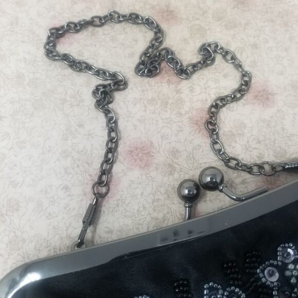 Boho Black Beaded Evening Bag. - Picture 4 of 10